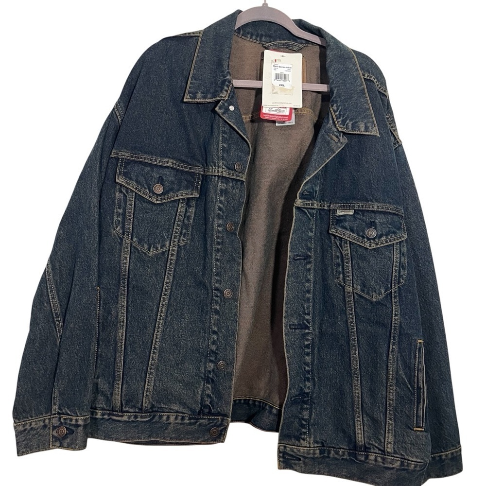 NWT Levi Dark Blue Trucker Jacket Size 2XL Big and Tall Vintage Wash 100% Cotton